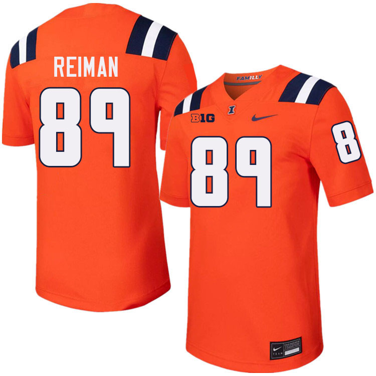 #89 Tip Reiman Illinois Fighting Illini Football Jersey,Uniforms-Orange